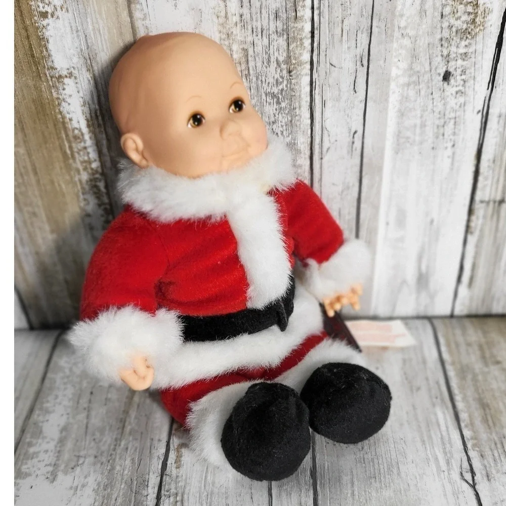 Vintage Annie Gedes Santa Doll Christmas Holiday Plush Beanbag Toy‎ Decoration